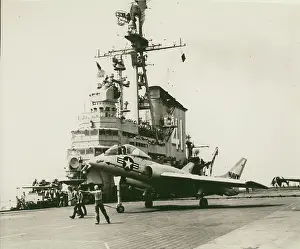 Cutlass: Vought F7U-3 Cutlass on USS Midway