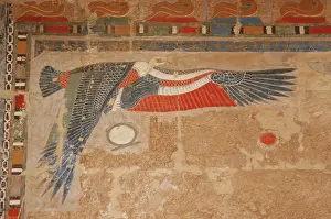 Serpent: Vulture Nekhbet opening their protective wings. Temple of Ha