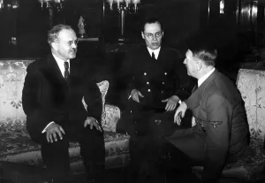 Interpreter: Vyacheslav Molotov with Adolf Hitler, 1940
