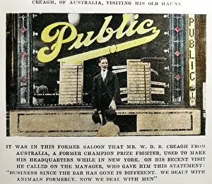 Creagh: W D B Creagh, boxer, prohibition message, probably 1920s