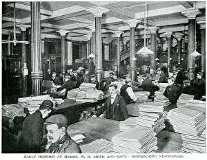 Messrs: W. H. Smith and son's despatching newpapers 1900