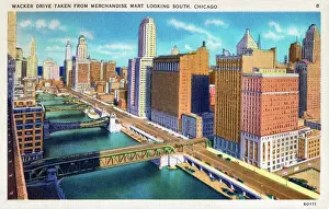 Mart: Wacker Drive from Merchandise Mart looking South - Chicago