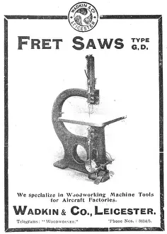 Wadkin: Wadkin Woodworking Machine Tools. Fret Saw Type G.D. 1918
