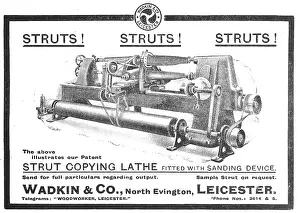 Strut: Wadkin Woodworking Machine Tools. Strut Copying Lathe 1918