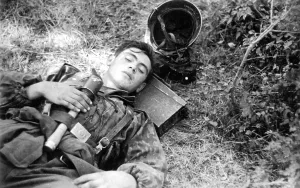Sleeps: Waffen-SS soldier resting, 1942