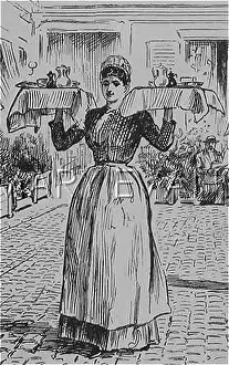 Dejeuner: WAITRESS With two TRAYS