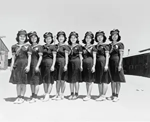 Waitress: Waitresses in natty blue uniforms, 1942