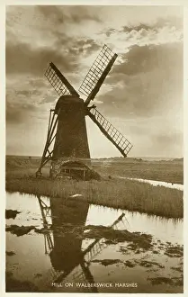 Eventide: Mill on Walberswick Marshes, Suffolk, England