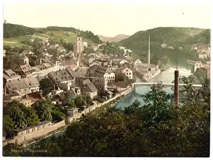 Waldheim: Waldheim from Eichberg, Saxony, Germany