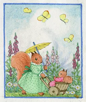 Pushchair: Out for a Walk ? squirrel in pushchair