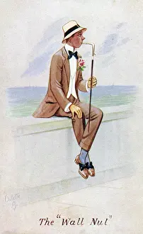 Holidaymaker: The Wall Nut - Effeminate young gent pondering the scene
