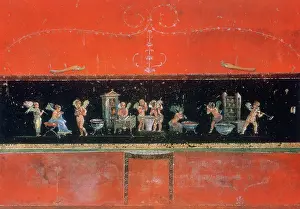 Perfumed: Wall painting, on red and