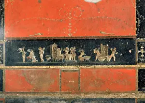 Perfumed: Wall painting, on red and