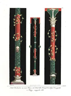 Trompe: Wall paintings of decorated columns from Pompeii