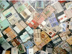 2430: Wallpaper design, 1950's, cigarette packaging selection