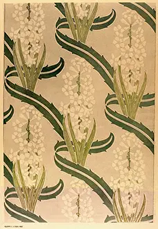 Motif: Wallpaper design with lily of the valley