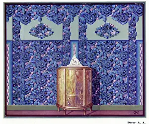 Sideboard: Wallpaper designs shown in a sample interior