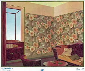 Sideboard: Wallpaper designs shown in a sample interior