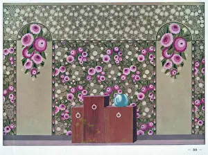 Sideboard: Wallpaper designs shown in a sample interior