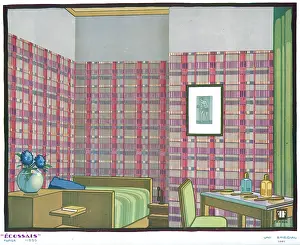Ecossais: Wallpaper designs shown in a sample interior