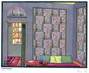 Lunette: Wallpaper designs shown in a sample interior