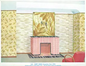 Vierge: Wallpaper designs shown in a sample interior