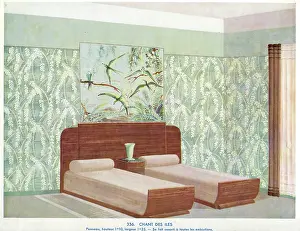 Chant: Wallpaper designs shown in a sample interior