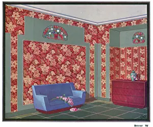 Sideboard: Wallpaper designs shown in a sample interior