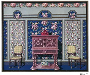 Sideboard: Wallpaper designs shown in a sample interior