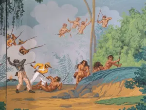 Fleuriau: Wallpaper, Musee du Nouveau Monde, La Rochelle, France