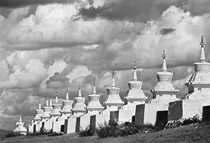 Stupas: Walls of Erdeni Tzu Monastery, Karakorum, Mongolia