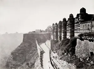 Gwalior: Walls of the fort at Gwalior, India