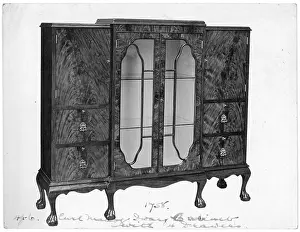 1758: Walnut glass-fronted display cabinet