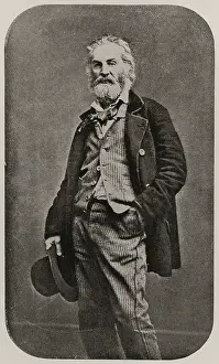 Copied: Walt Whitman, full-length portrait, standing with hand in po