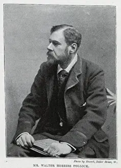 Herries: Walter Herries Pollock, journalist, seated studio portrait