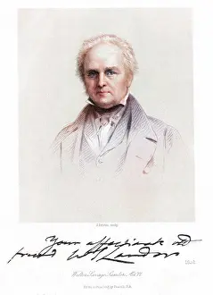 Mary Evans (colourised): WALTER LANDOR (BROWN)