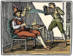 Raleigh: Walter Raleigh Doused by Servant, 16th Century