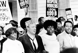 Picketing: Walter Reuther and the Rev. Ralph Abernathy marching