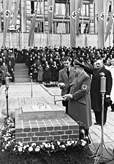Blows: Walther Funk at a groundbreaking ceremony, 1939