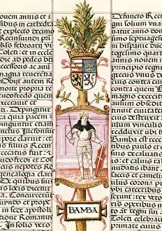 Cartagena: WAMBA (672-680). Portrait of the Visigothic king