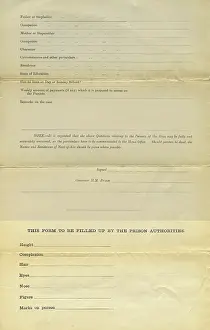 Wandsworth: Wandsworth Reformatory Admission Form Page 2