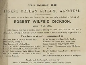 Wanstead: Wanstead Infant Orphan Asylum - Election Lobby Card