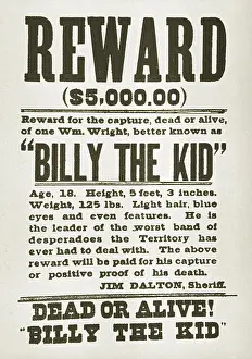 Bonney: Wanted poster for Billy the Kid (1859-1881) ?