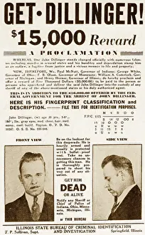 Dillinger: Wanted Poster for John Dillinger, offering ?