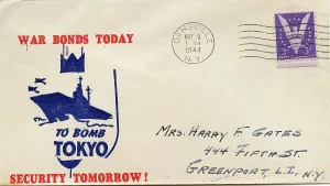 Envelope: War Bonds Today to Bomb Tokyo, Security Tomorrow!