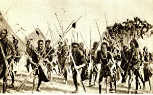 Spears: War Dance of Shulluk Warriors, Sudan