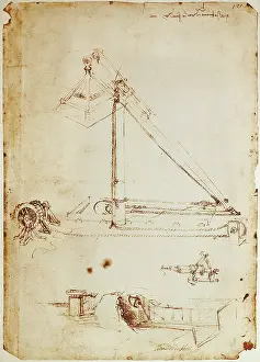Accademia: War machine. Renaissance art. Cinquecento. Drawing