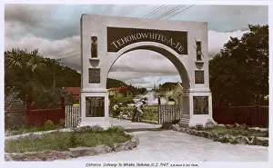 Rotorua: War Memorial, entrance gateway, Rotorua, New Zealand