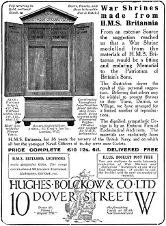 Shrines: War Shrines made from H.M.S. Britannia, WW1
