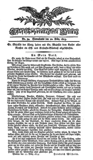 Jahrhundert: War of the Sixth Coalition 1812 - 1814, proclamation
